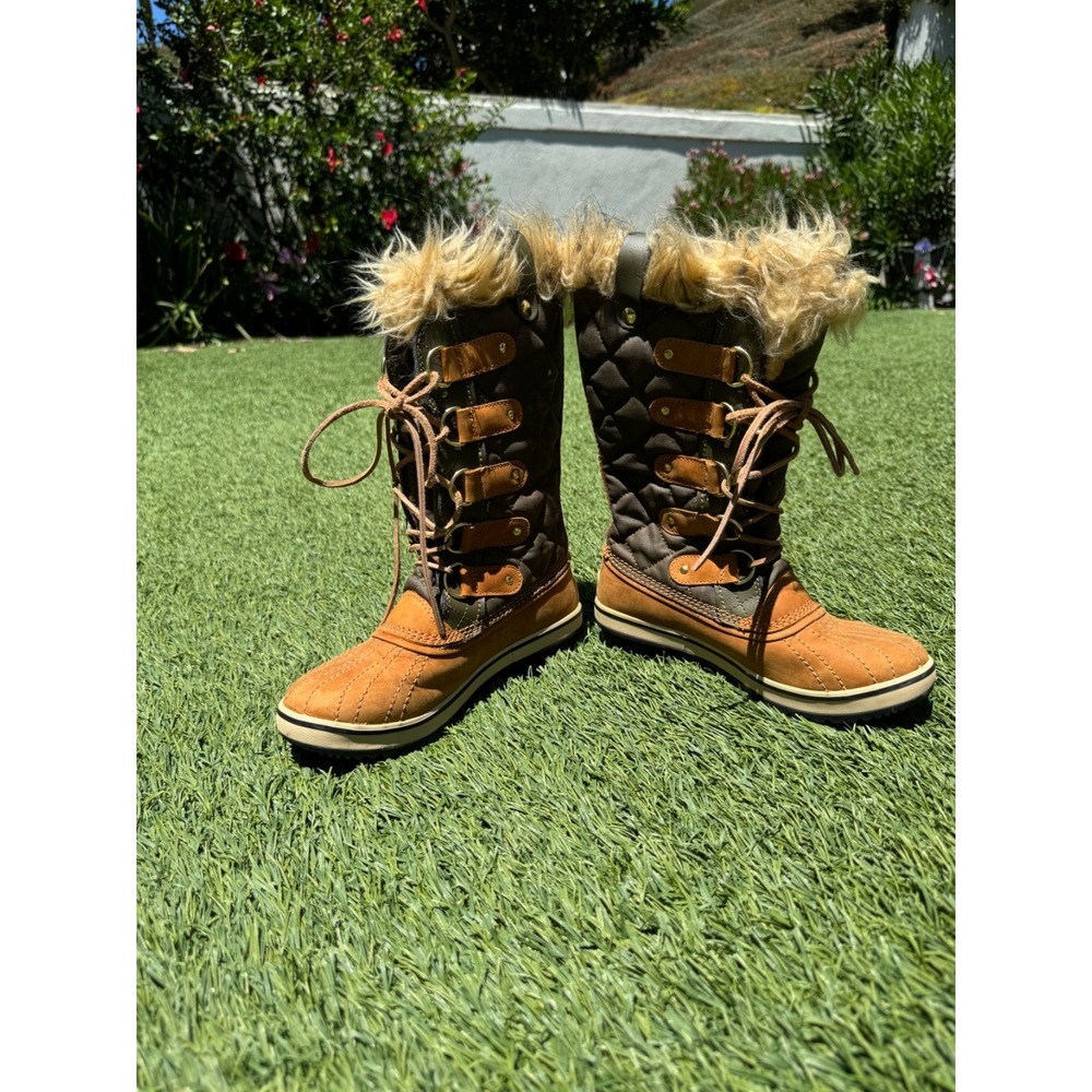 Sorel Tofino II Waterproof Winter Boots Women's Size 5 Light Brown Faux Fur NL17 - Picture 2 of 8